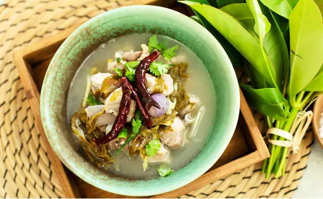 Cowa Leaves and Pork Stew